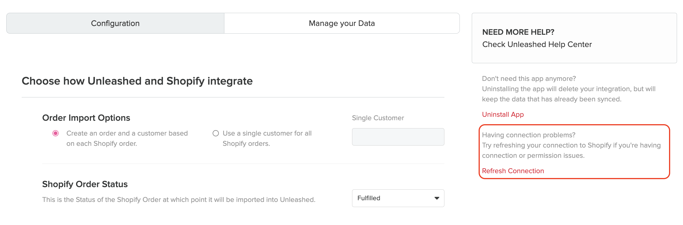 Shopify Integration Setup – Unleashed Support